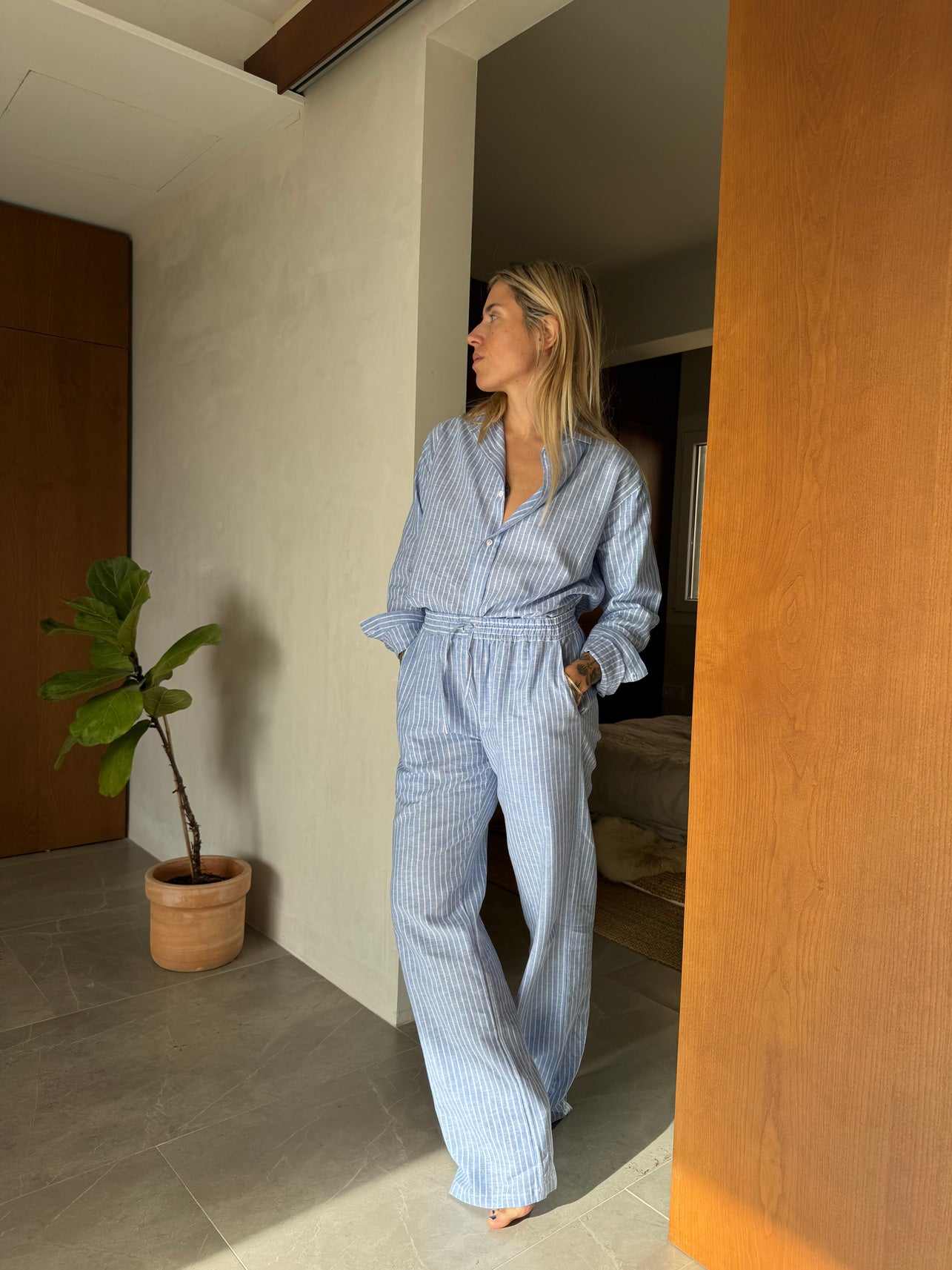 PAULINE BOYFRIENDSHIRT blue stripes - A Peace of Ibiza® Collection Blouse