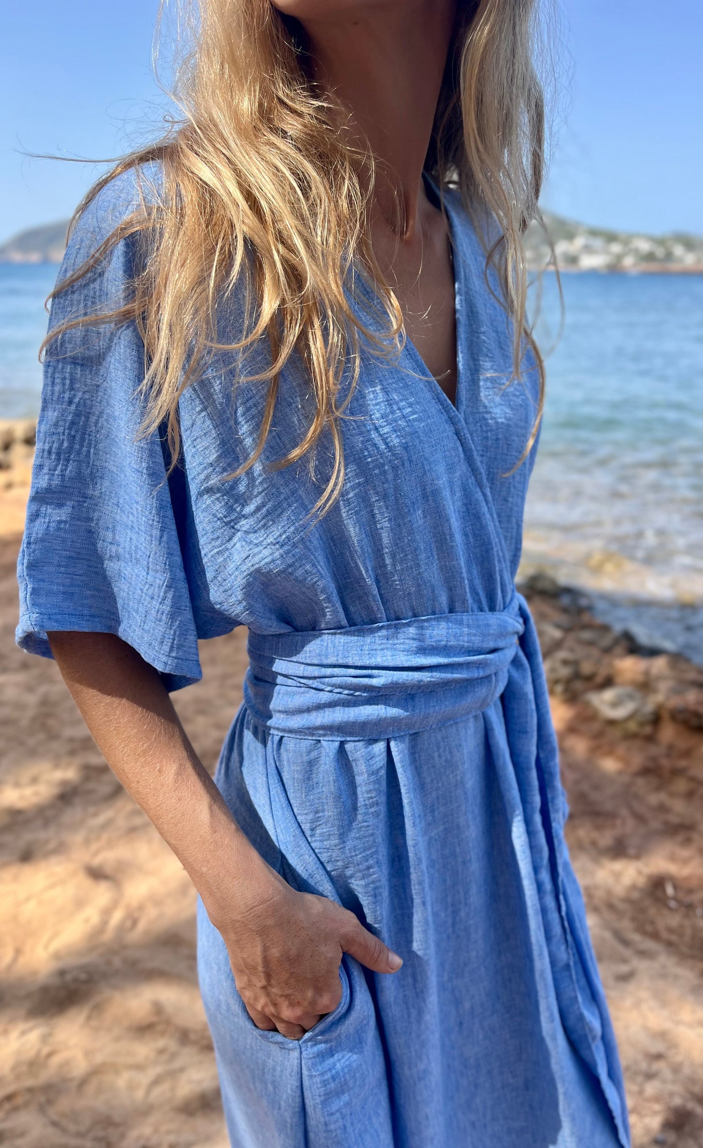 DELPHINE DRESS one size blue