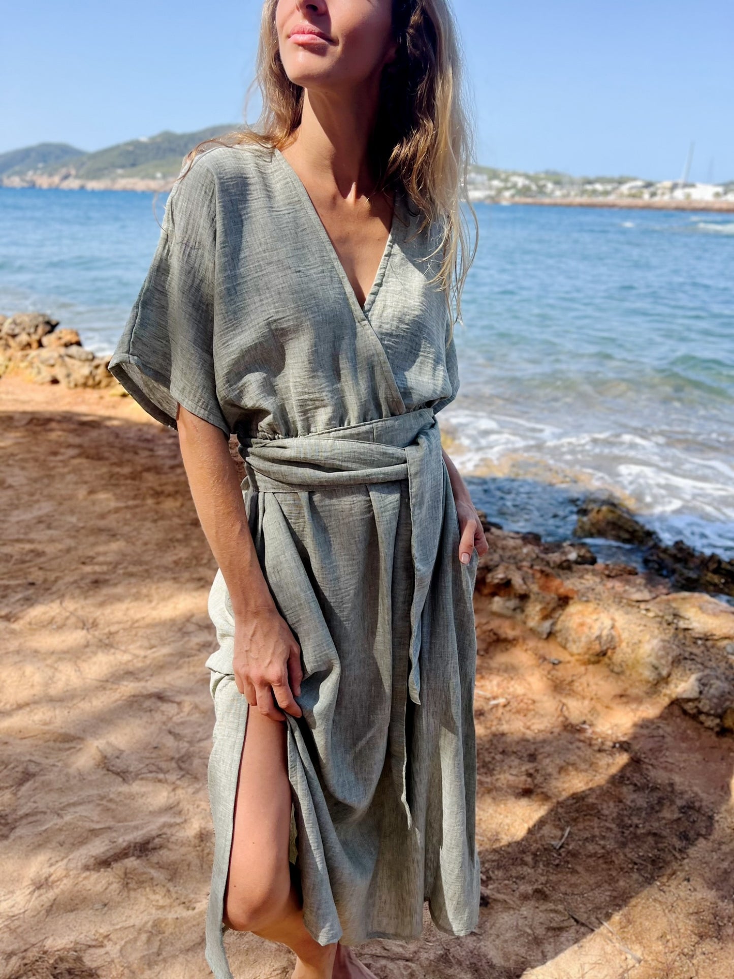 DELPHINE DRESS one size green/olive
