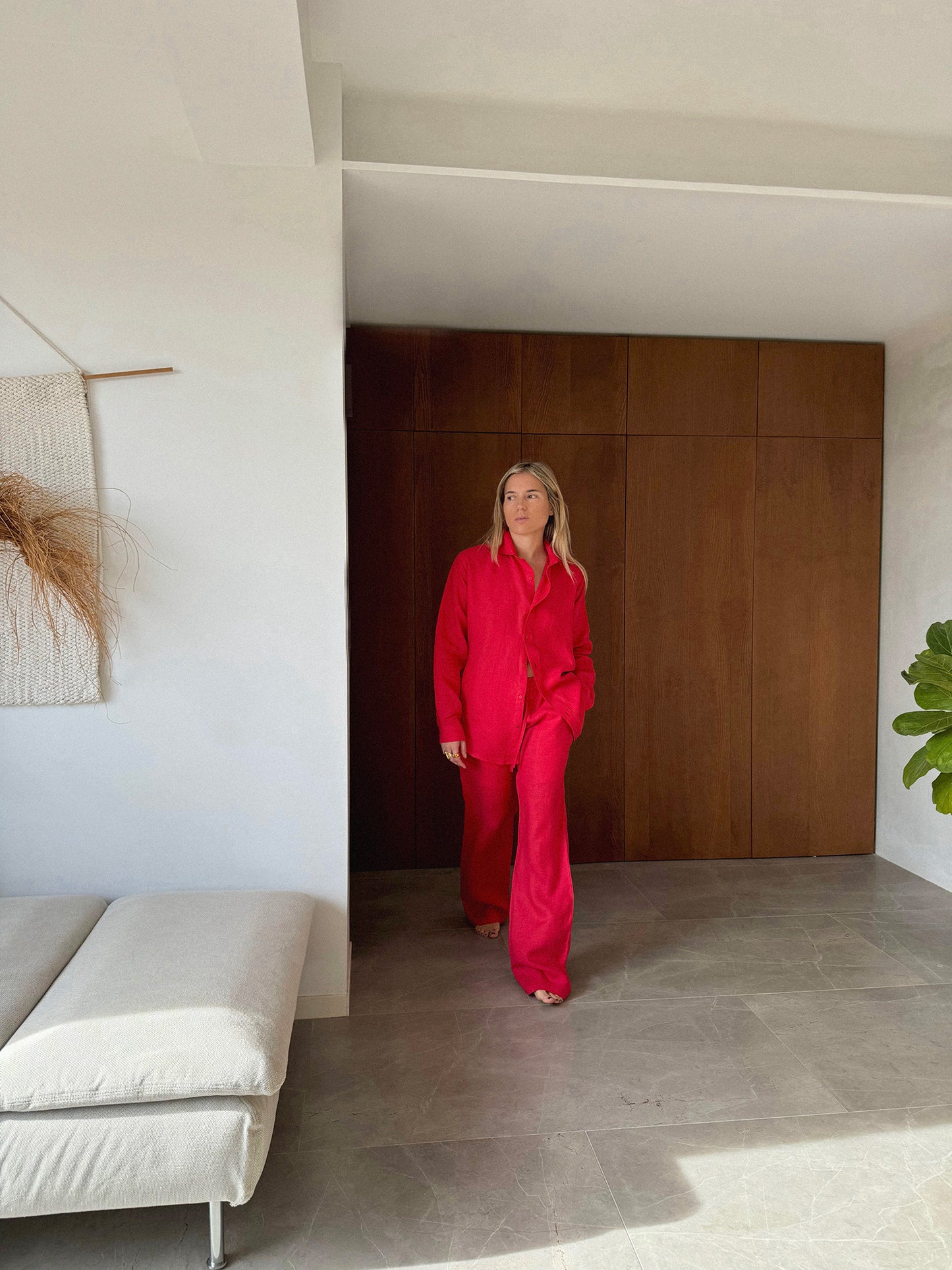 BELGIUM Drawstringtrousers red fine Belgium Linen - A Peace of Ibiza® Collection Trousers