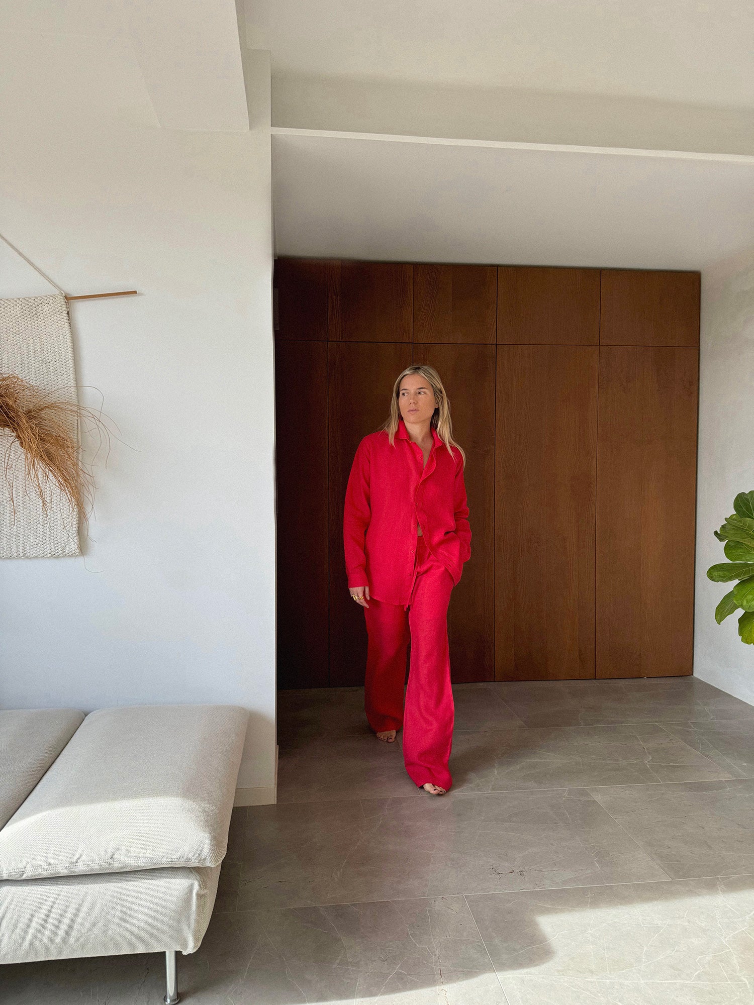 BELGIUM Drawstringtrousers red fine Belgium Linen - A Peace of Ibiza® Collection Trousers