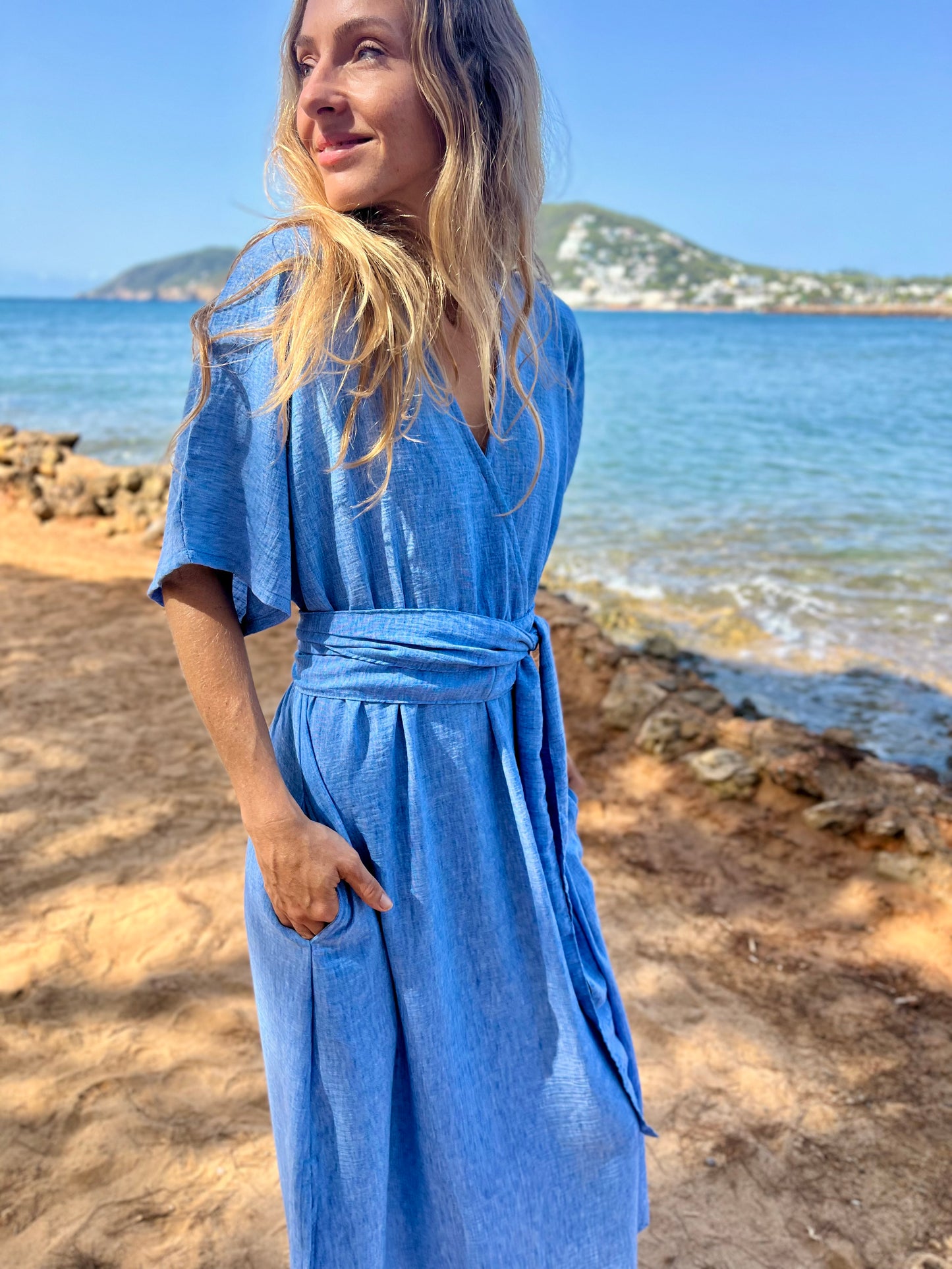 DELPHINE DRESS one size blue