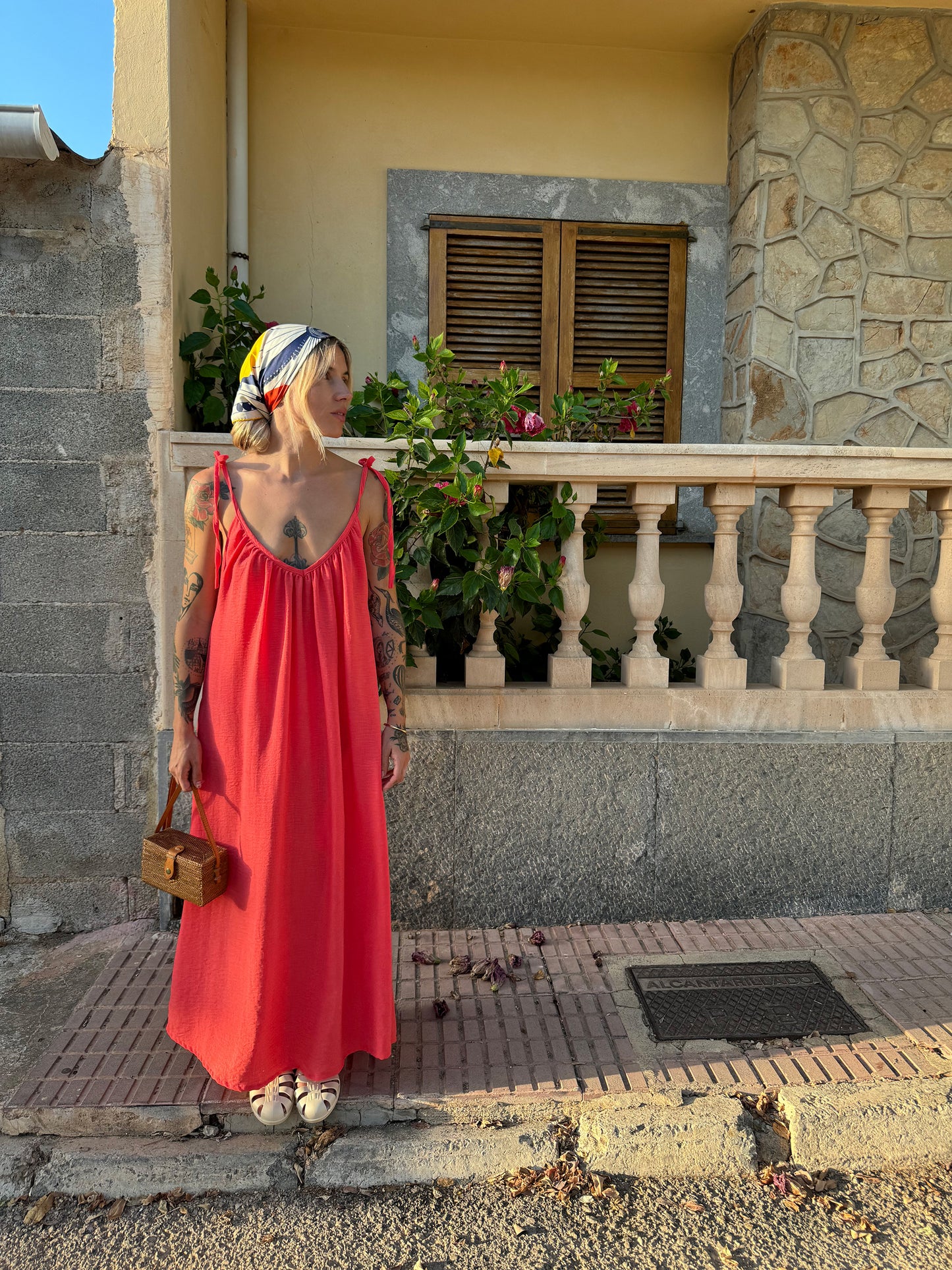 TARA Slipdress coral - A Peace of Ibiza® Collection Dress