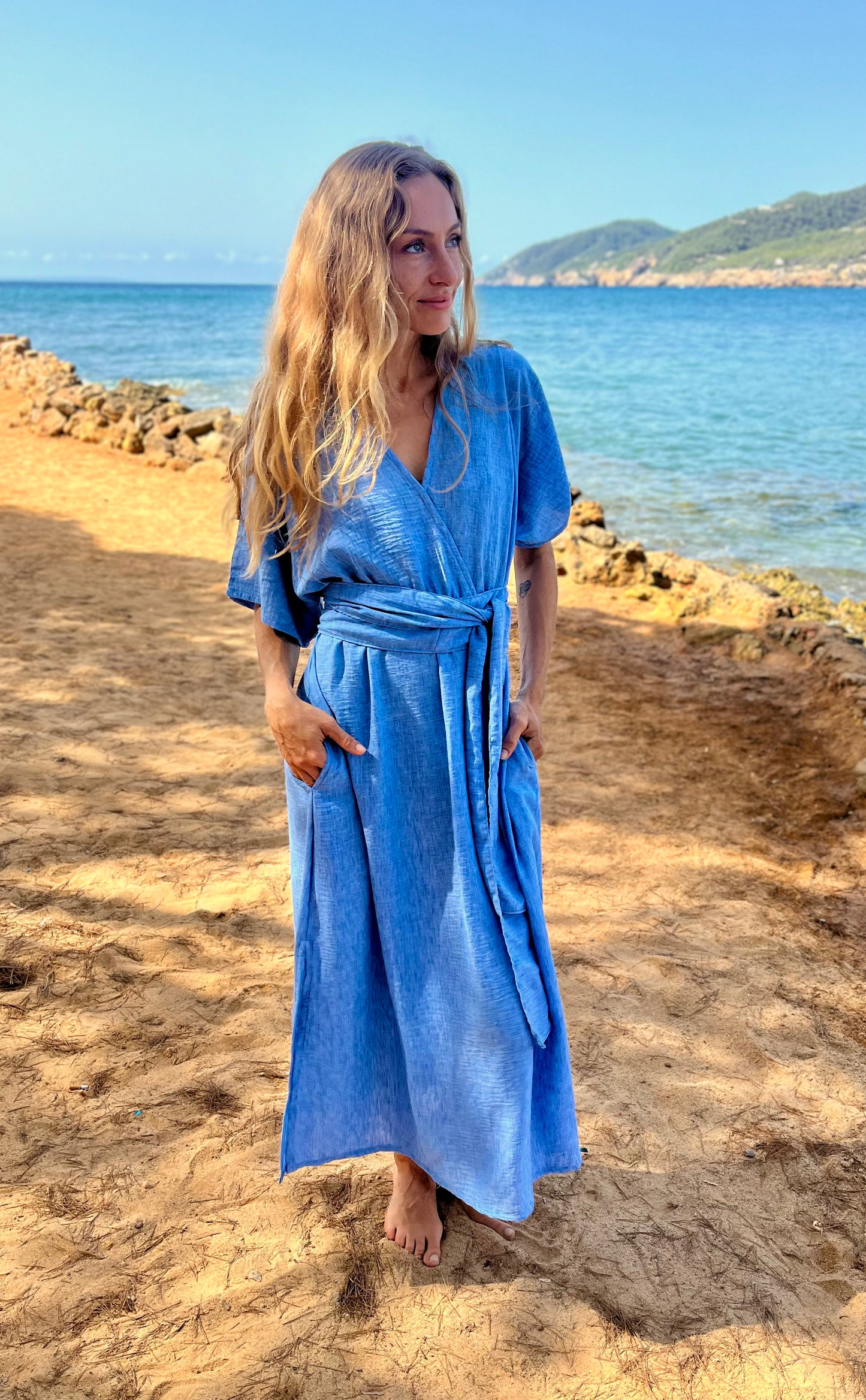 DELPHINE DRESS one size blue