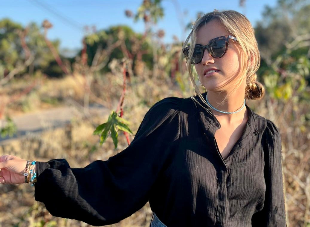 LOUISA BLOUSE Light fine cotton black - A Peace of Ibiza® Collection Blouse