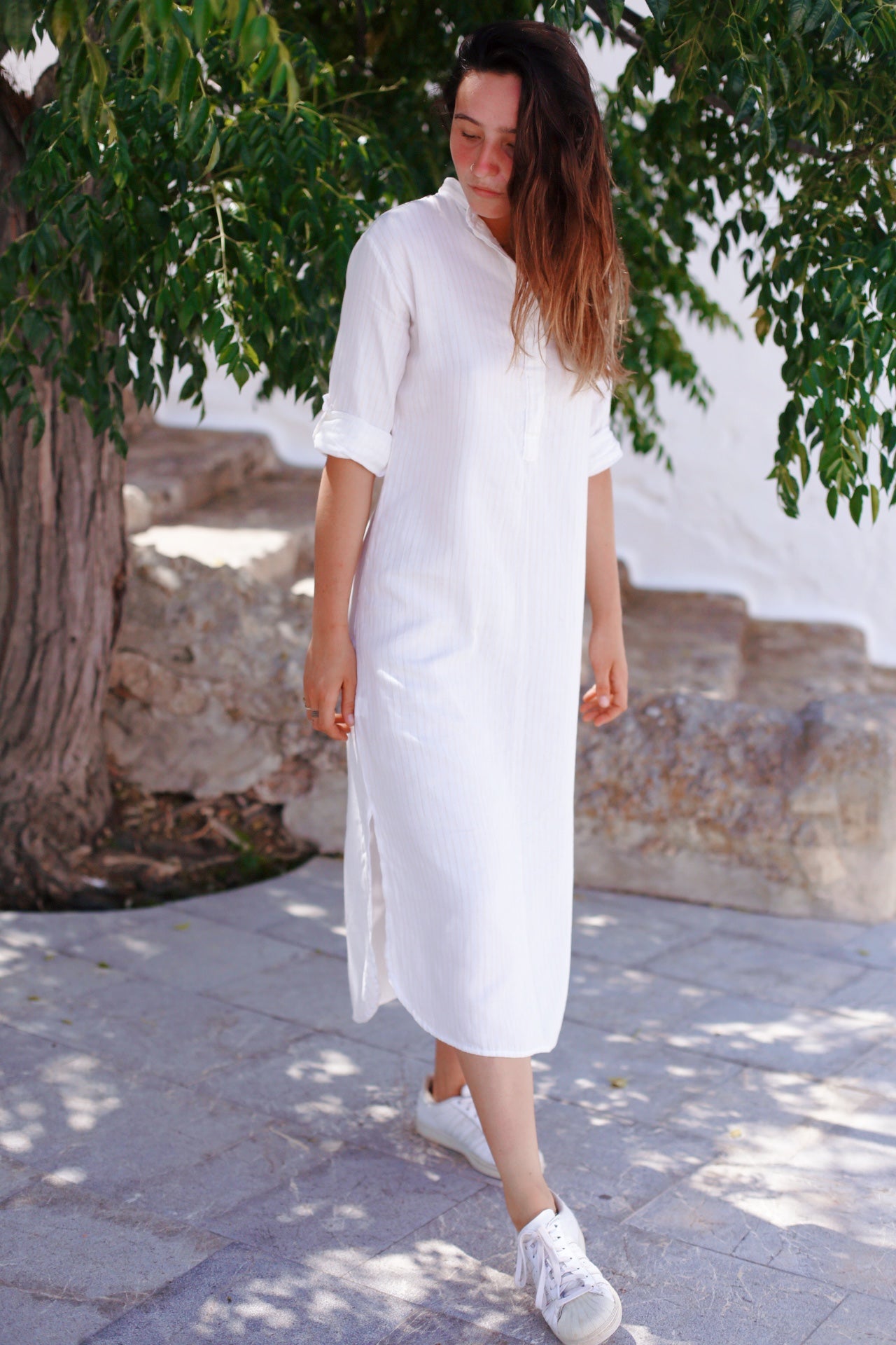 NOÈMI Dress goldstripes long - A Peace of Ibiza® Collection Dress