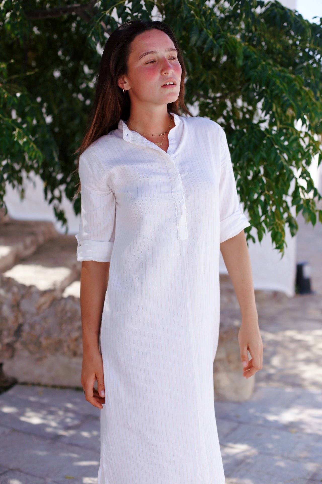 NOÈMI Dress goldstripes long - A Peace of Ibiza® Collection Dress