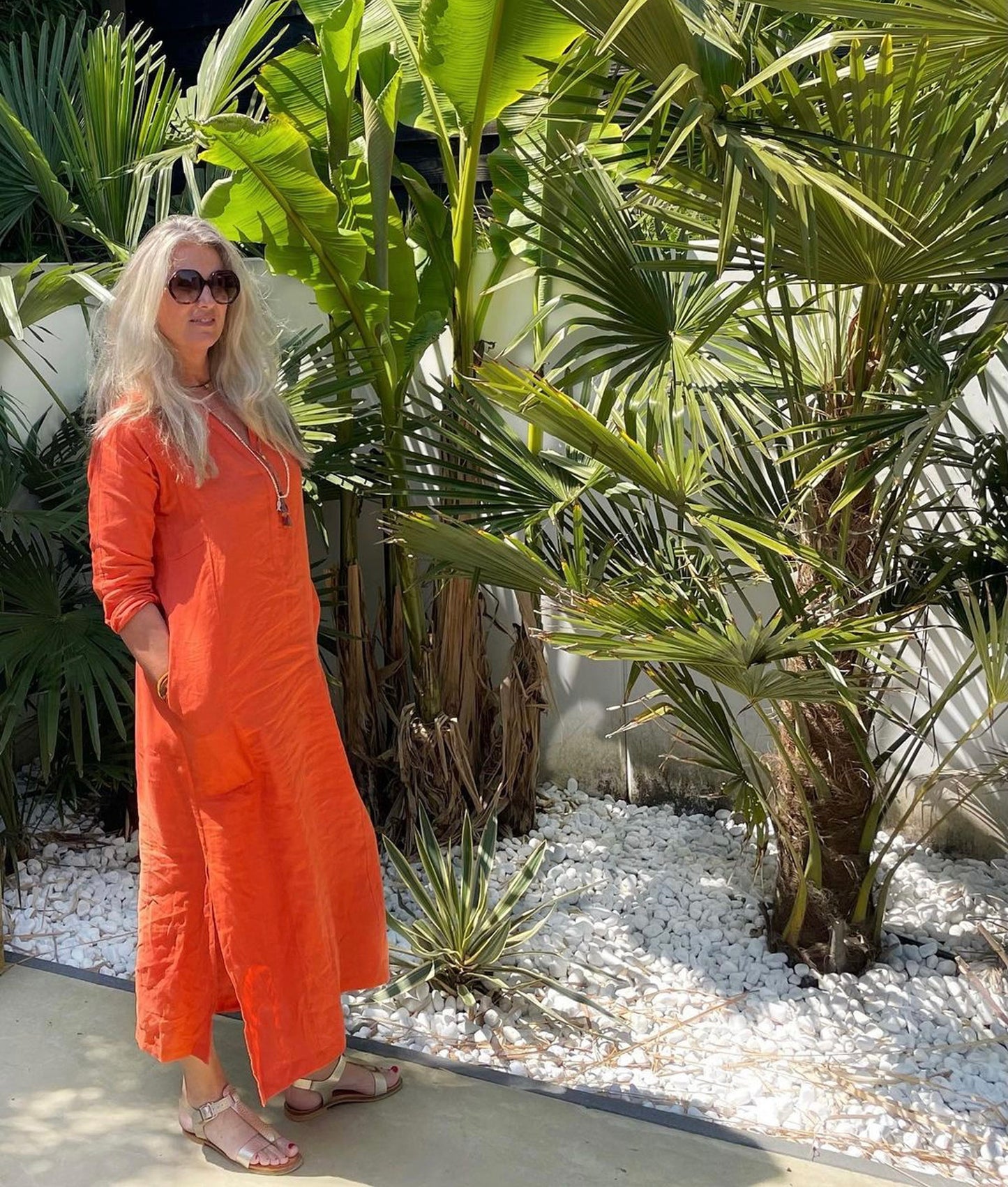 CAPRI DRESS Belgium linen red clay - A Peace of Ibiza® Collection Kleider