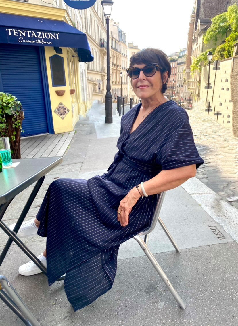 DELPHINE DRESS SILVER STRIPES - A Peace of Ibiza® Collection Archives