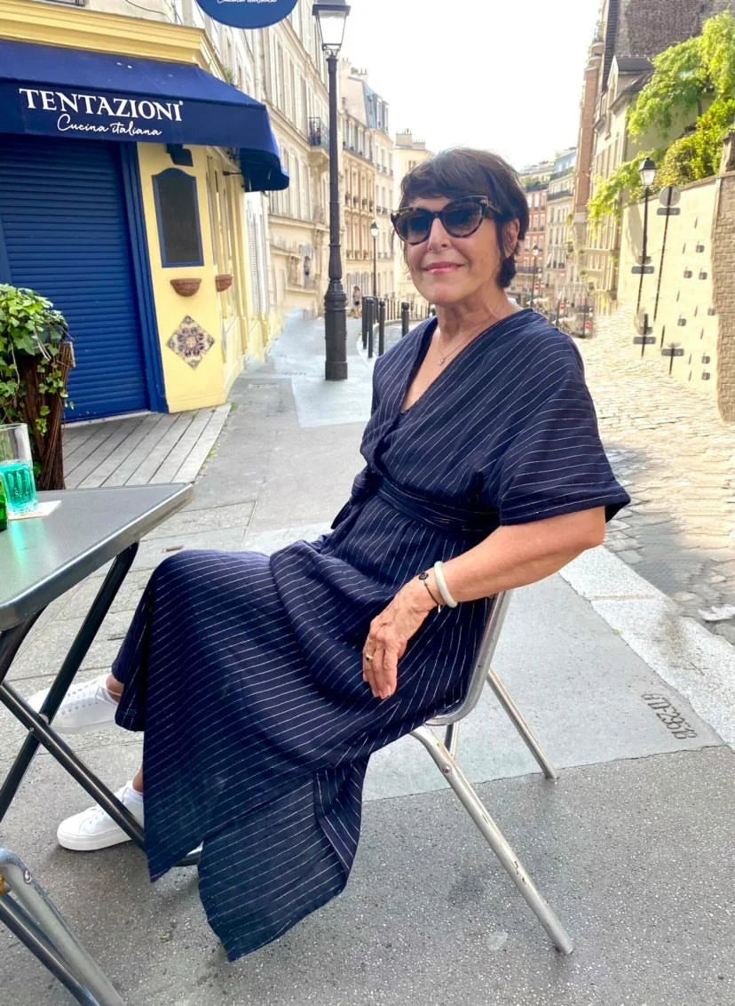 DELPHINE DRESS SILVER STRIPES - A Peace of Ibiza® Collection Archives