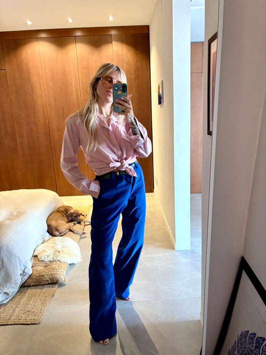 ALDO Trousers electric blue corduroy