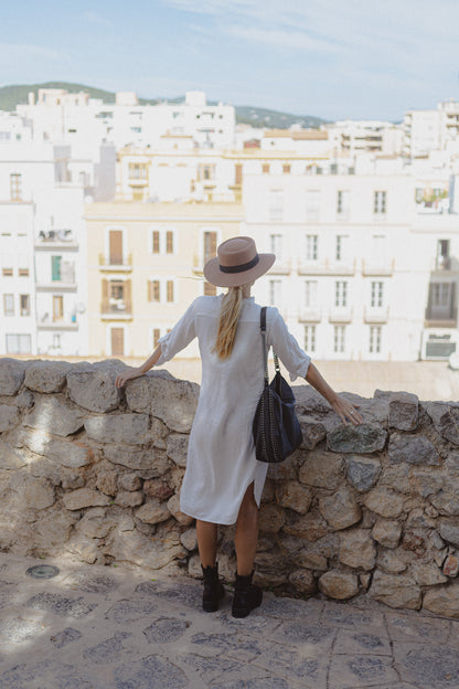 NOÈMIE Dress 3/4 cotton goldstripes