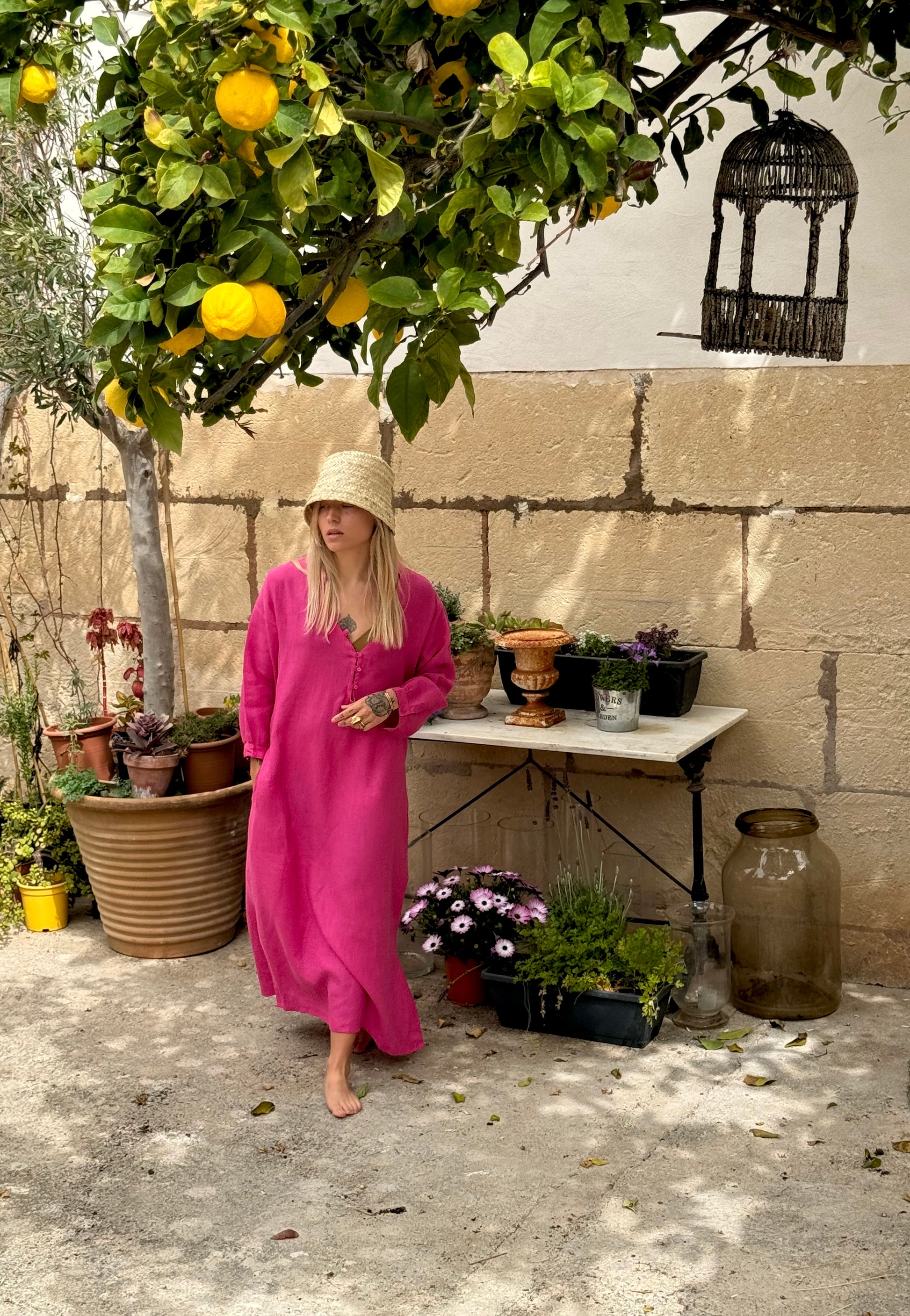 FRESNO Dress Belgium linen A Peace of Ibiza Collection FRESNO Dress Belgium linen A Peace of Ibiza Collection
