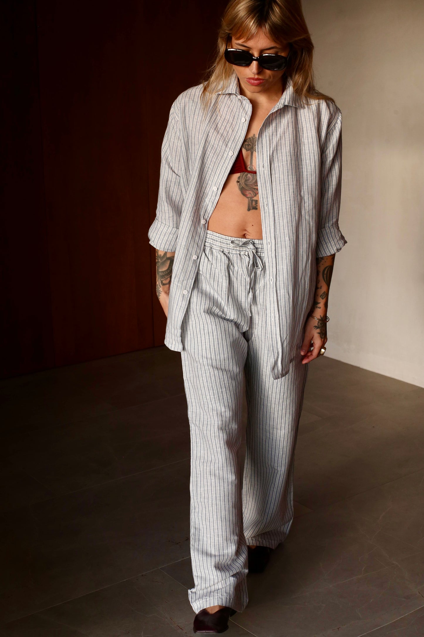 ANIRA Drawstringtrousers linen cotton