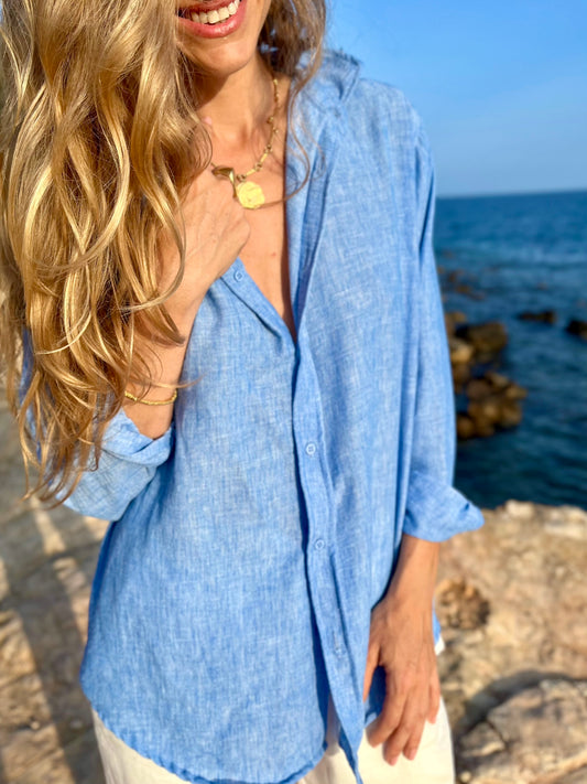 KELLY Boyfriendshirt summerblue