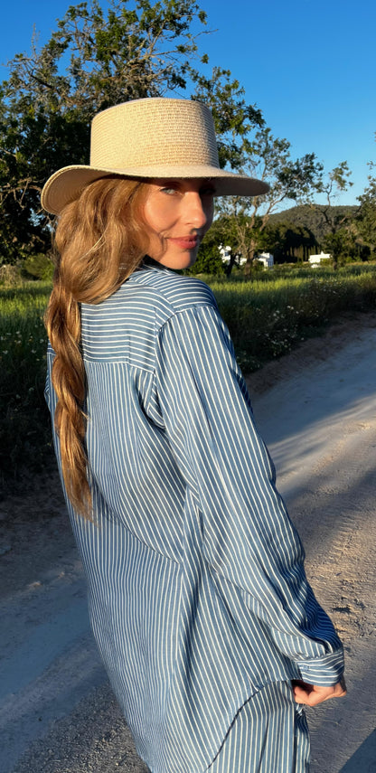 AMANDA Shirt , striped from fine Tencel