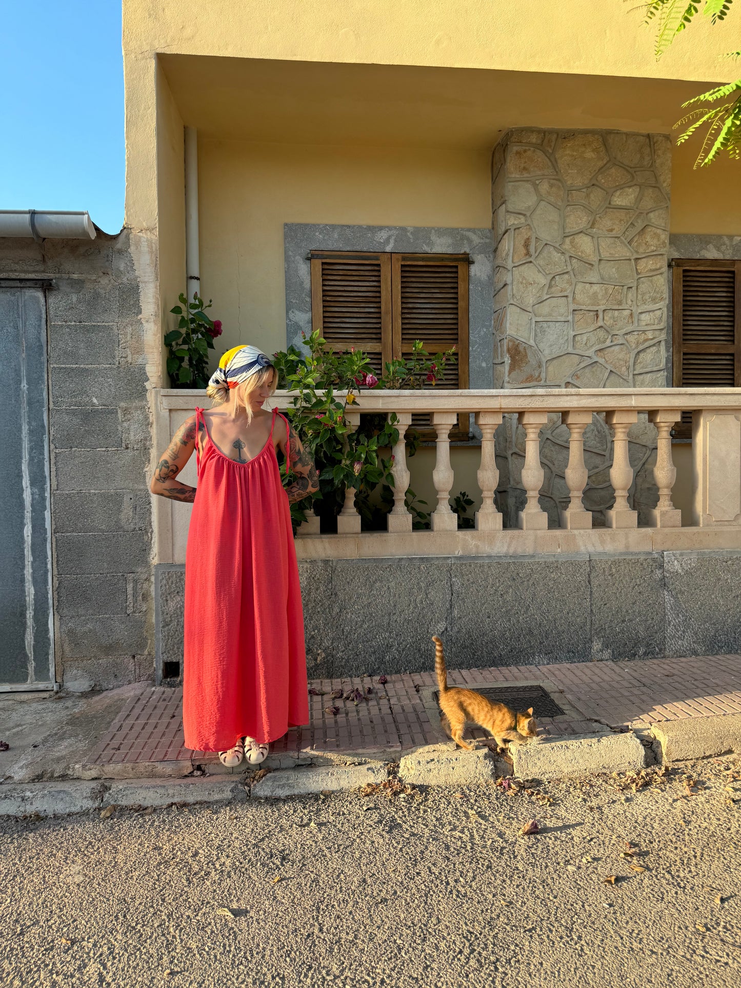 TARA Slipdress coral - A Peace of Ibiza® Collection