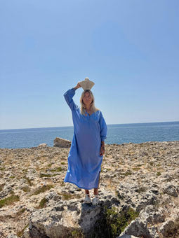 COASTLINE Kaftan Dress Sky Blue S/M COASTLINE Kaftan Dress Sky Blue S/M