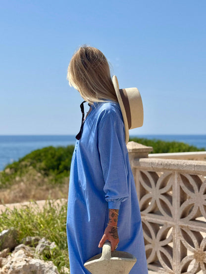 COASTLINE Kaftan Dress Sky Blue