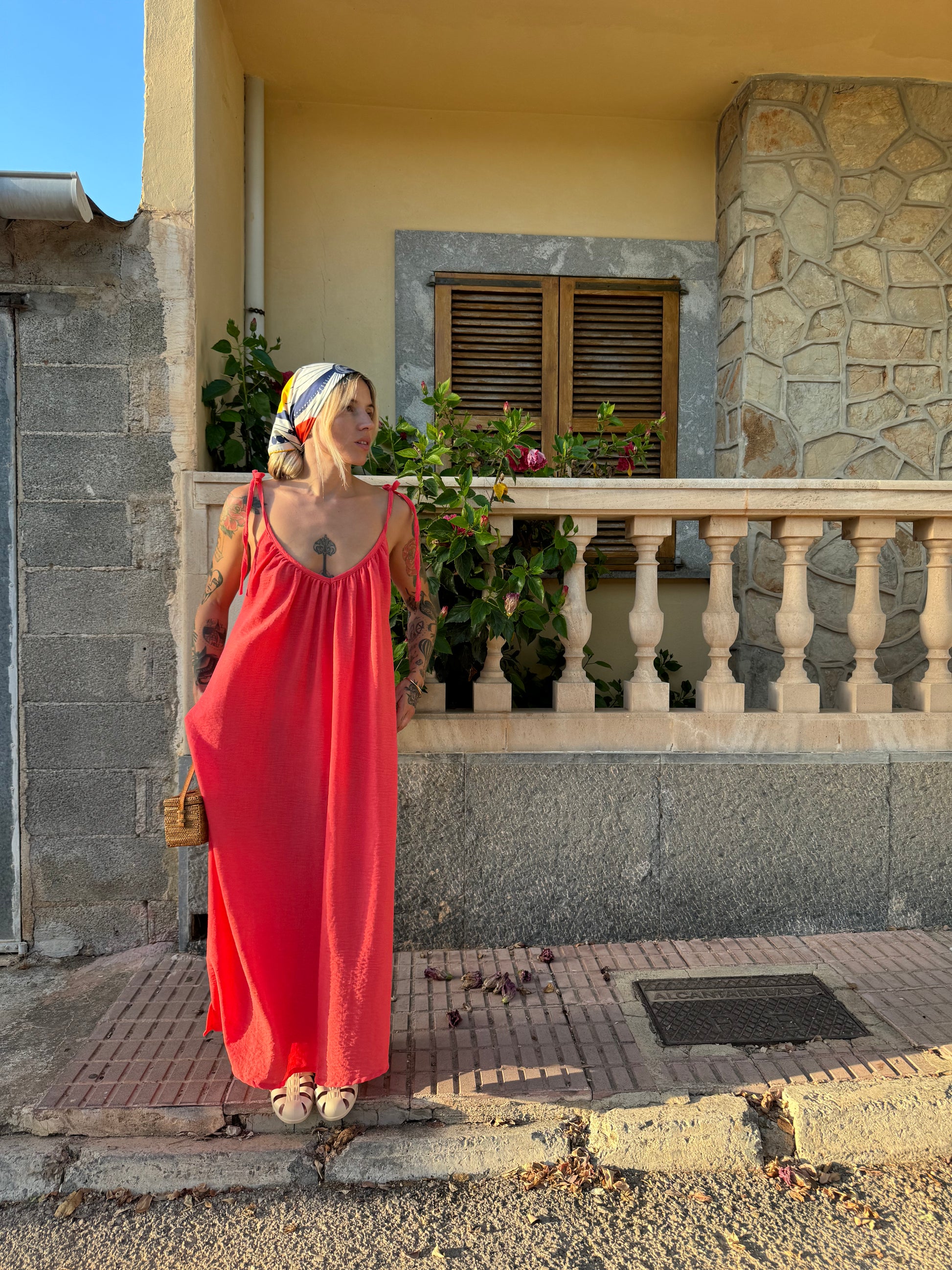 TARA Slipdress coral - A Peace of Ibiza® Collection