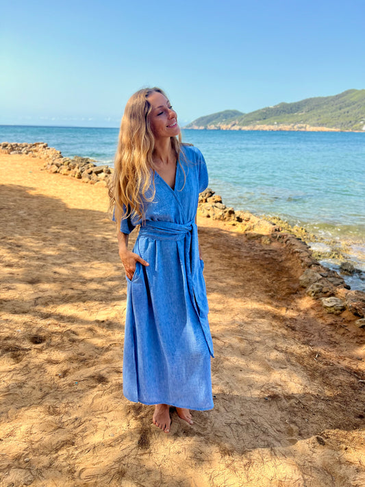 DELPHINE DRESS one size blue