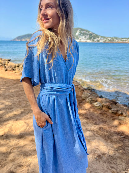 DELPHINE DRESS one size blue