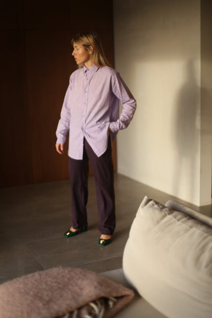 LIVIA BOYFRIENDSHIRT linen cotton lavander