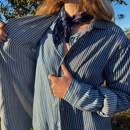 AMANDA Shirt , striped from fine Tencel