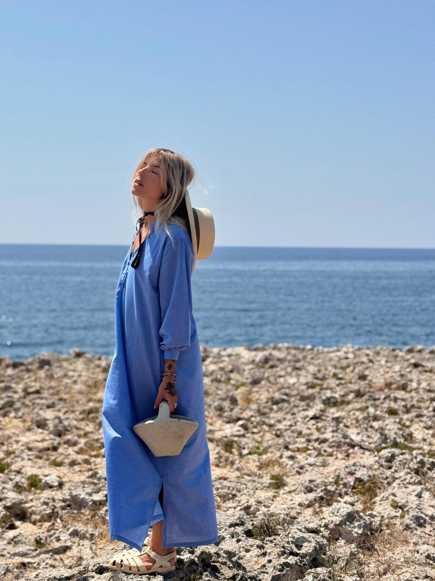 COASTLINE Kaftan Dress Sky Blue