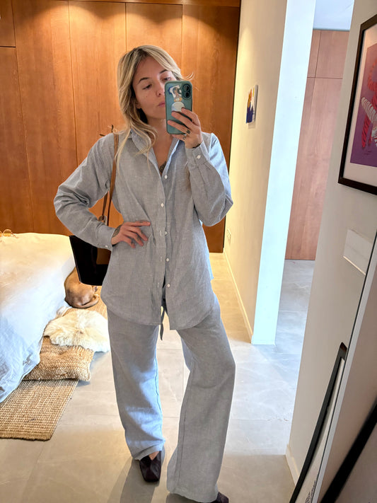 GRACE Drawstring-trousers linen cotton