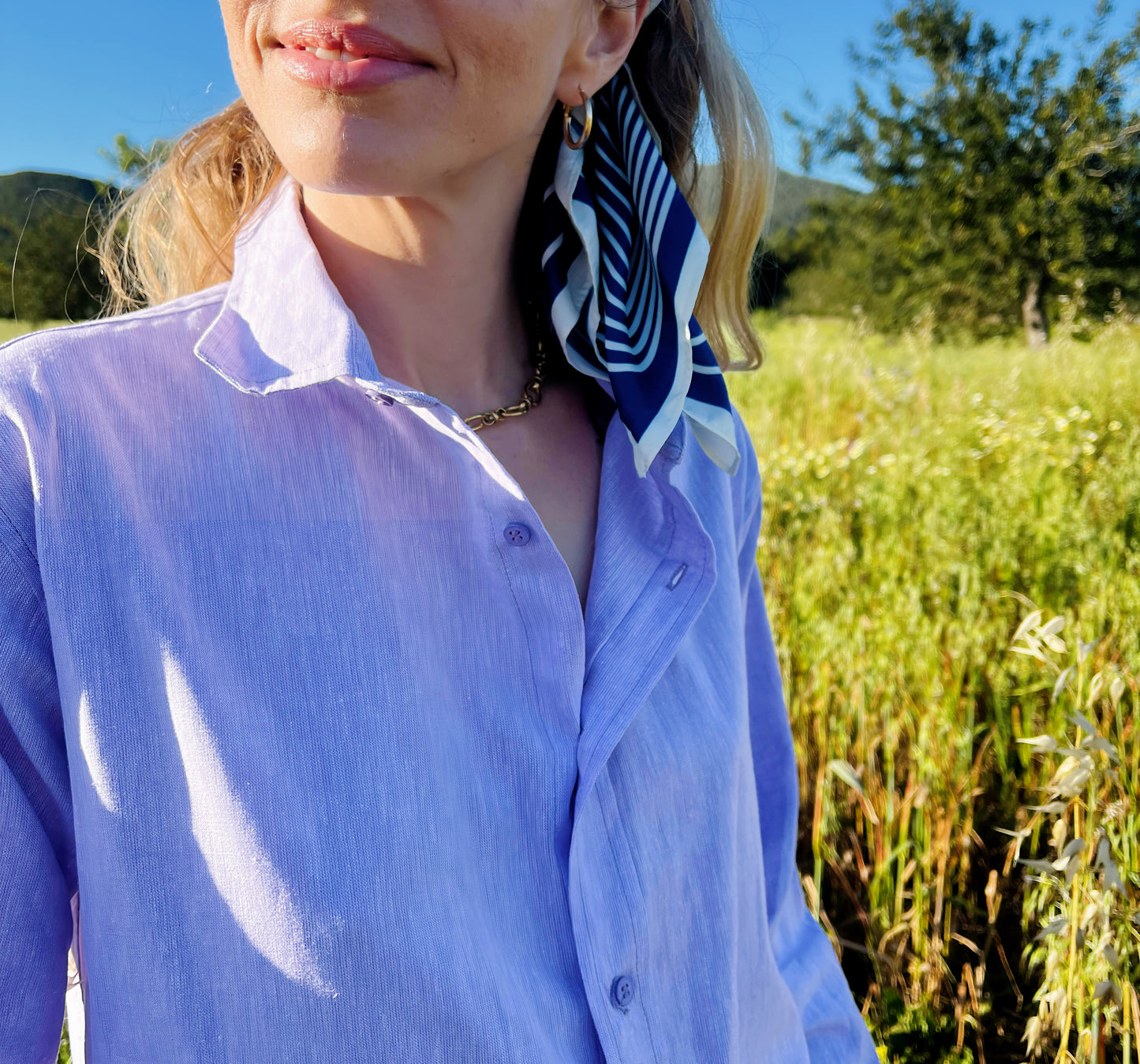 LIVIA BOYFRIENDSHIRT linen cotton lavander