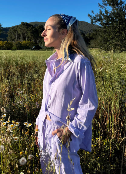 LIVIA BOYFRIENDSHIRT linen cotton lavander